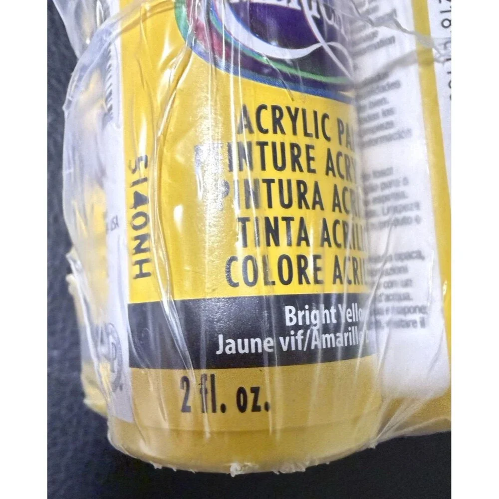 DecoArt Americana Acrylic Paint 2oz- 6 Pack - Bright Yellow NEW Sealed